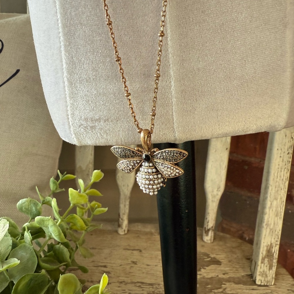Park Lane Gold Necklace with Silver Bee Pendant